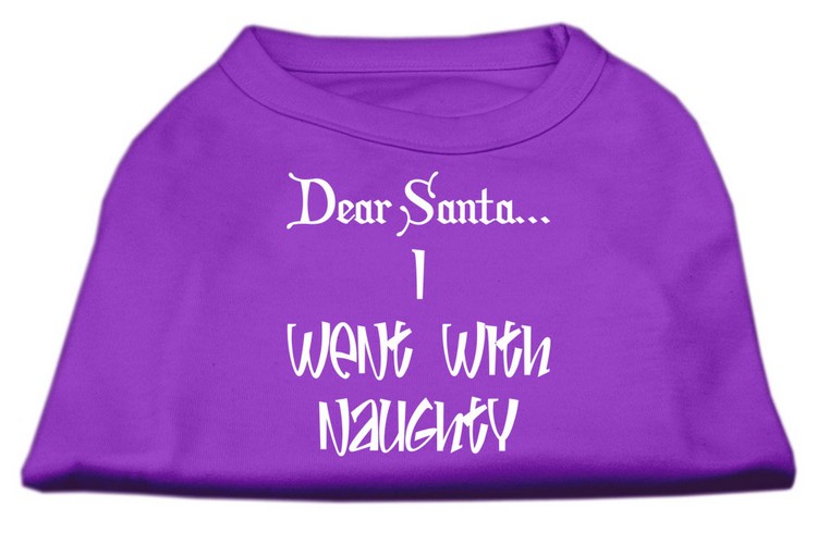 Dear Santa I Went with Naughty Screen Print Shirts Purple XL