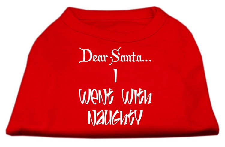 Dear Santa I Went with Naughty Screen Print Shirts Red Med