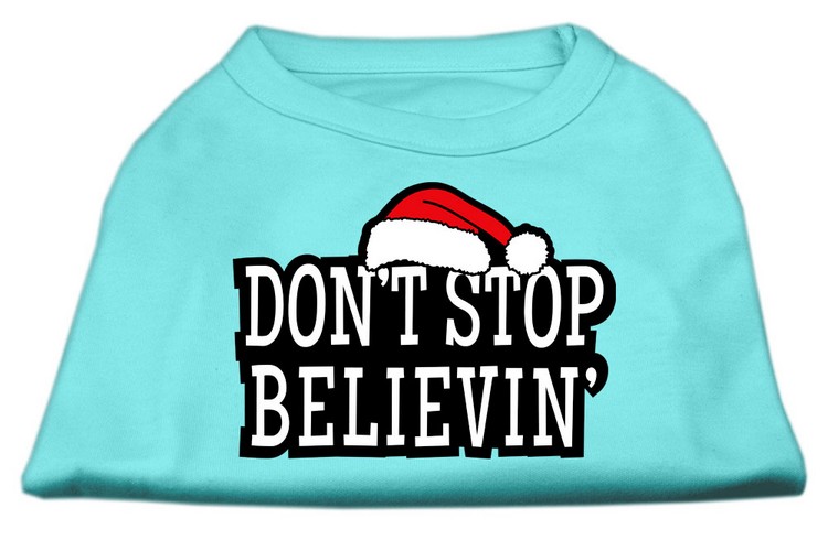 Don't Stop Believin' Screenprint Shirts Aqua L