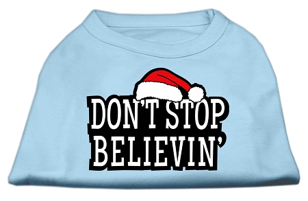 Don't Stop Believin' Screenprint Shirts Baby Blue XXL