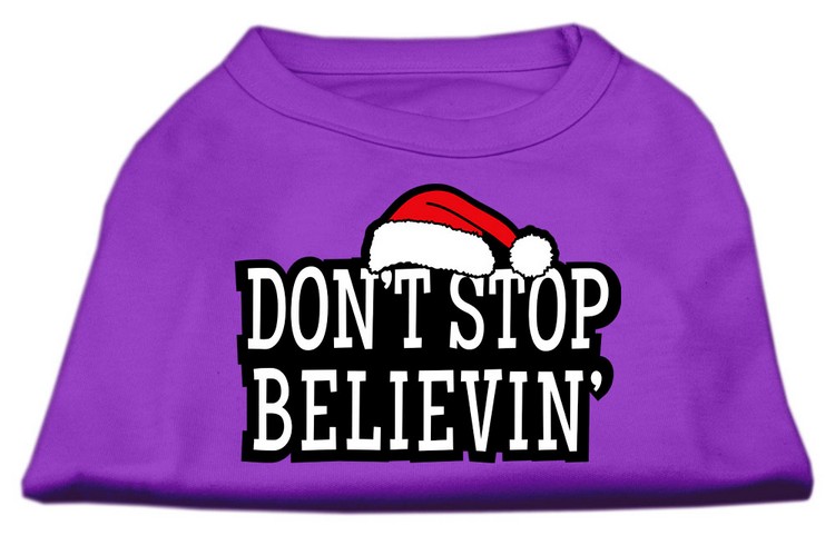 Don't Stop Believin' Screenprint Shirts Purple XXXL