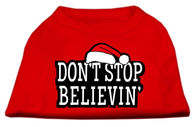 Don't Stop Believin' Screenprint Shirts Red XXXL