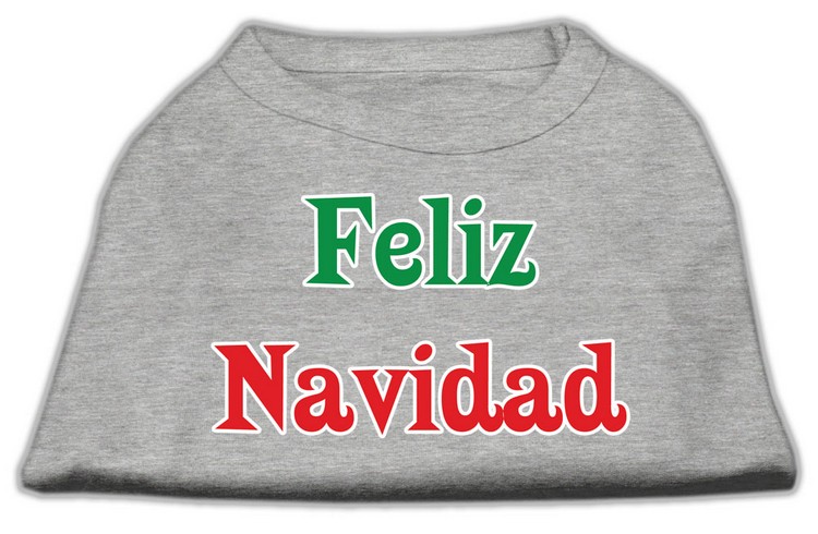 Feliz Navidad Screen Print Shirts Grey XS