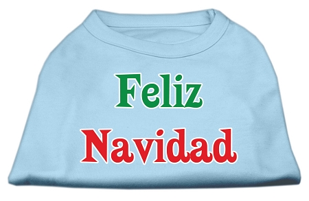 Feliz Navidad Screen Print Shirts Baby Blue XS