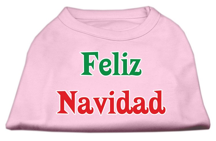 Feliz Navidad Screen Print Shirts Light Pink XS