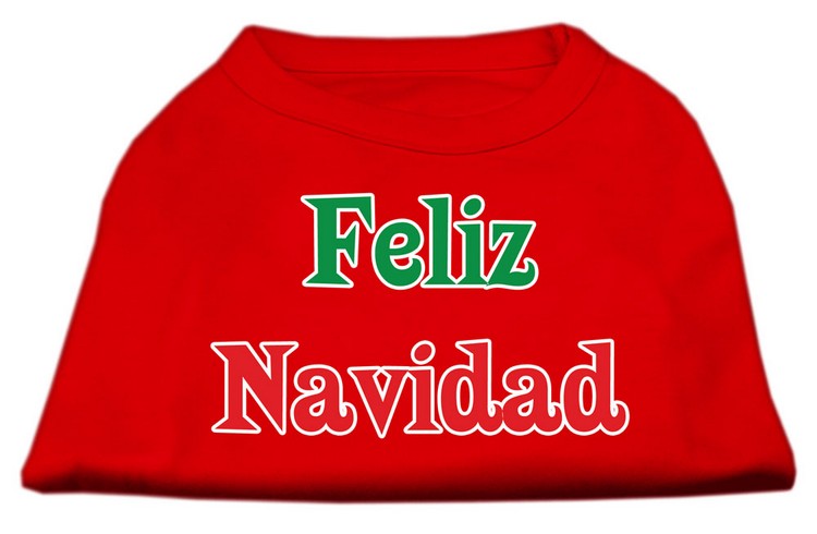 Feliz Navidad Screen Print Shirts Red XS