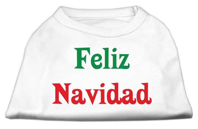 Feliz Navidad Screen Print Shirts White XS