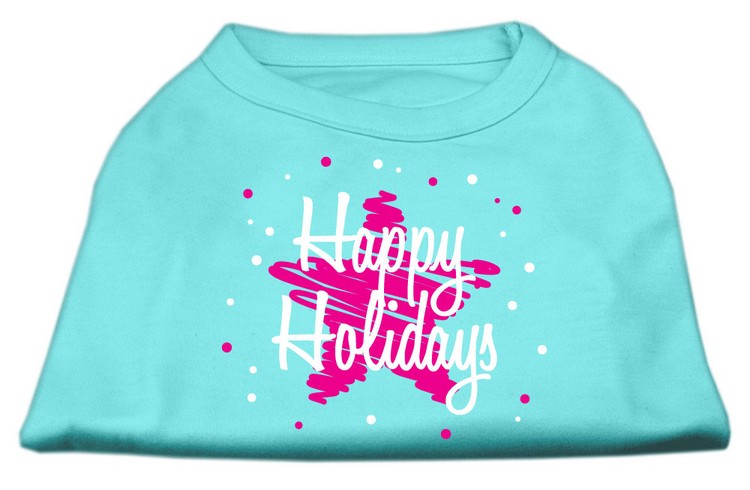 Scribble Happy Holidays Screenprint Shirts Aqua S