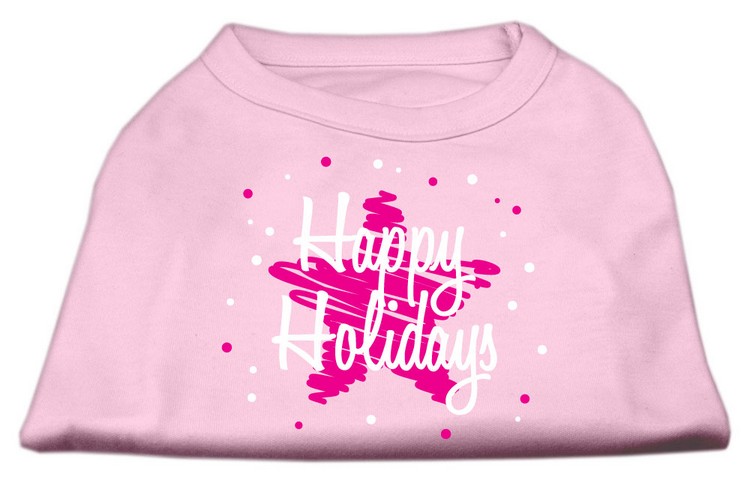 Scribble Happy Holidays Screenprint Shirts Light Pink XL