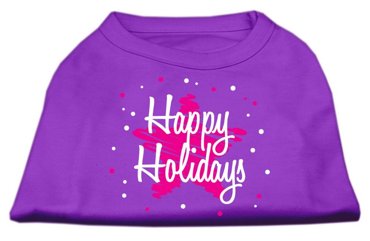 Scribble Happy Holidays Screenprint Shirts Purple XXXL