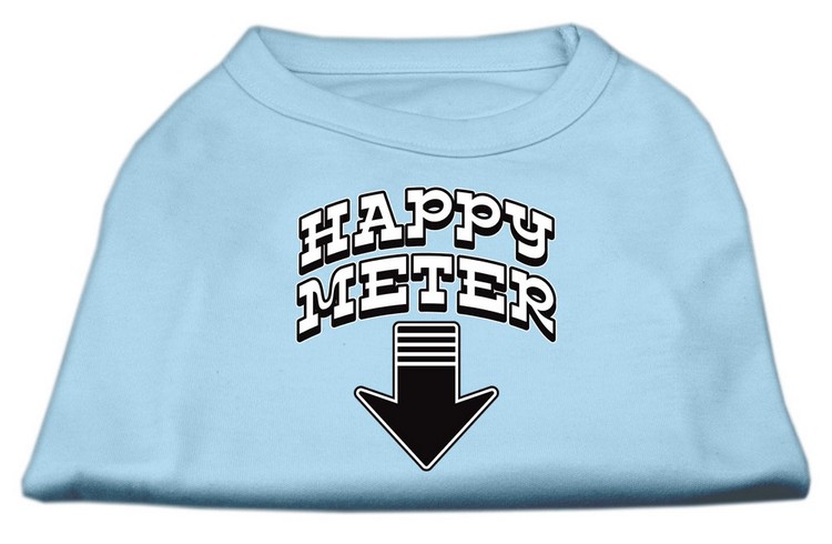 Happy Meter Screen Printed Dog Shirt Baby Blue Med