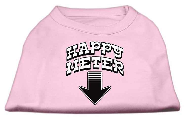 Happy Meter Screen Printed Dog Shirt Light Pink XXXL