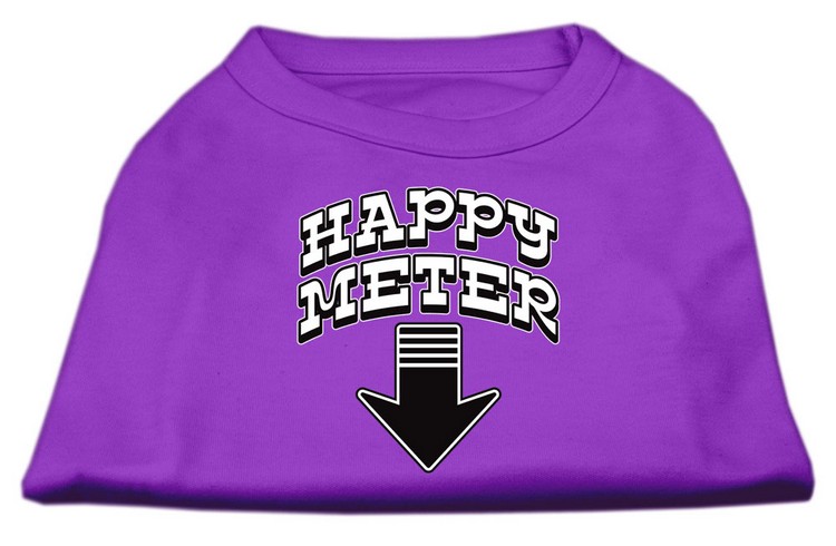 Happy Meter Screen Printed Dog Shirt Purple Med