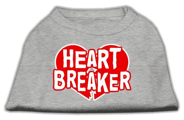 Heart Breaker Screen Print Shirt Grey XS