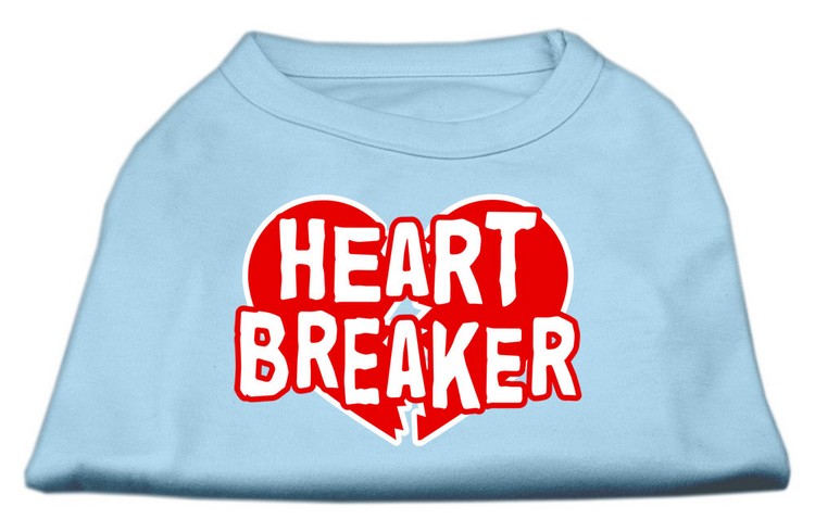 Heart Breaker Screen Print Shirt Baby Blue XS