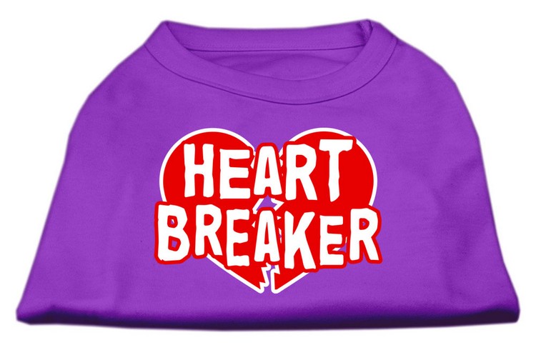 Heart Breaker Screen Print Shirt Purple XS