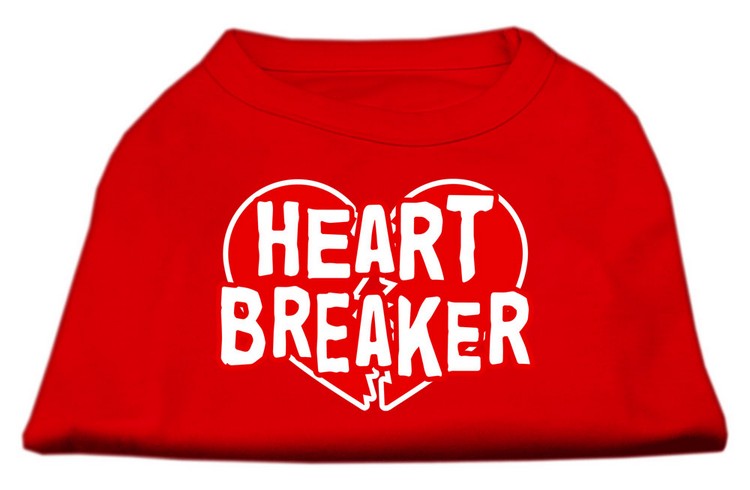 Heart Breaker Screen Print Shirt Red XS