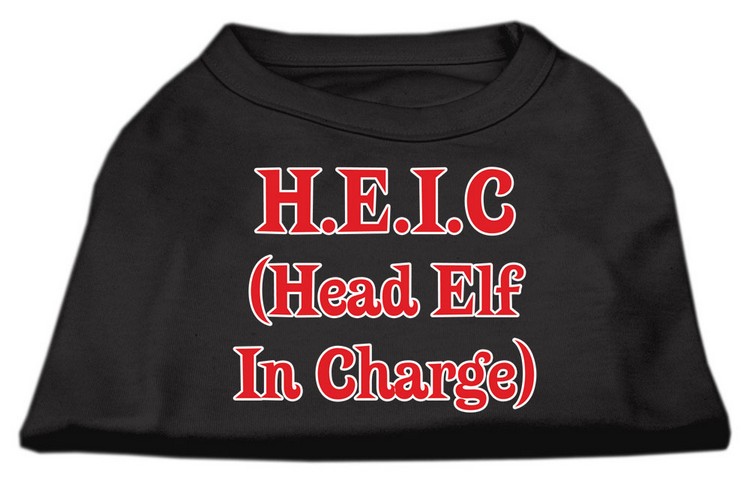 Head Elf In Charge Screen Print Shirt Black Lg