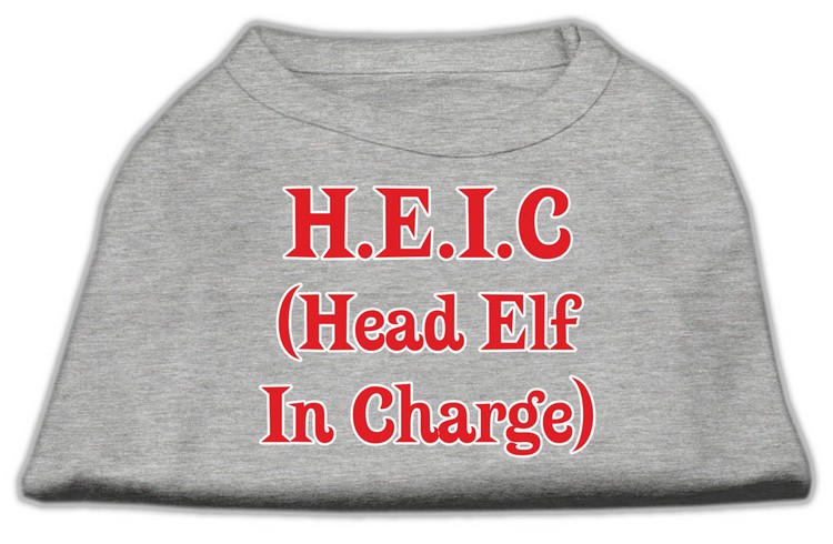 Head Elf In Charge Screen Print Shirt Grey Med