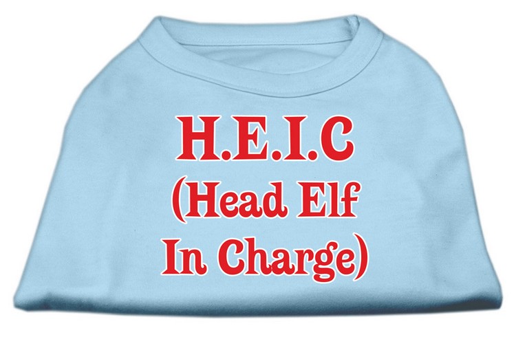 Head Elf In Charge Screen Print Shirt Baby Blue Lg