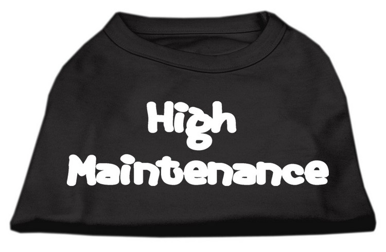 High Maintenance Screen Print Shirts Black XS