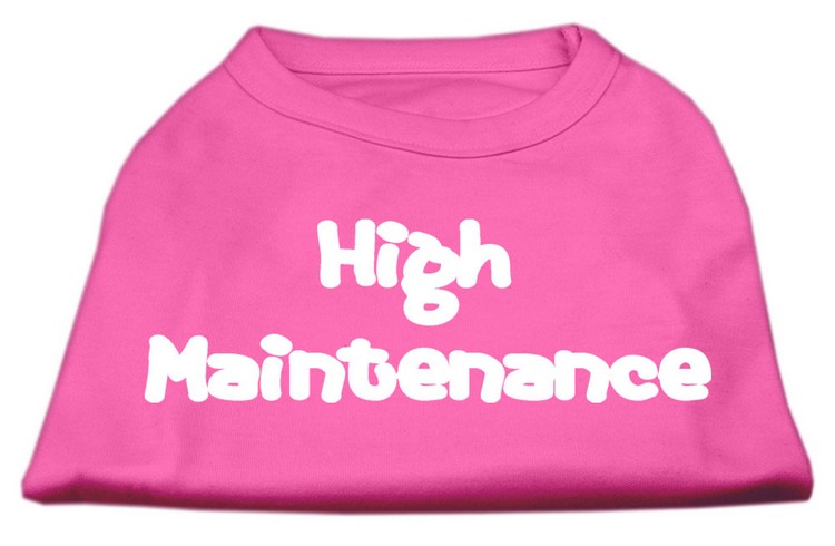 High Maintenance Screen Print Shirts Bright Pink XS