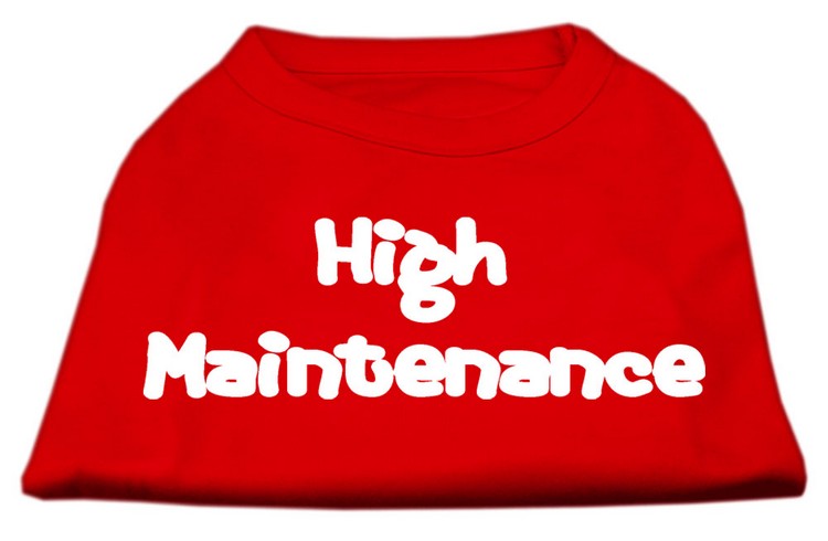 High Maintenance Screen Print Shirts Red XXL