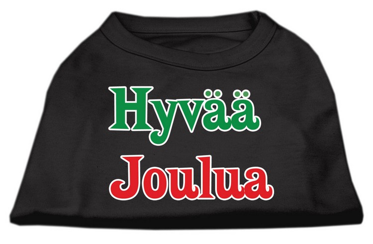 Hyvaa Joulua Screen Print Shirt Black M