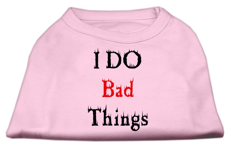 I Do Bad Things Screen Print Shirts Light Pink XS