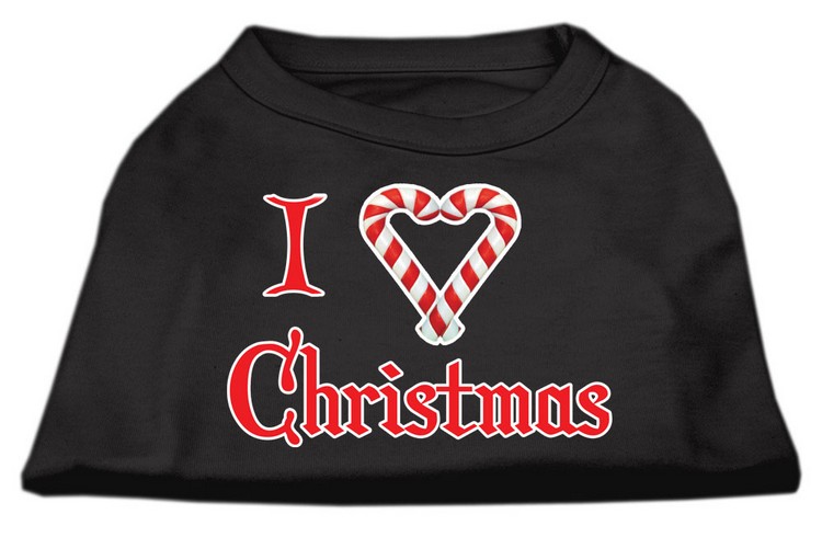 I Heart Christmas Screen Print Shirt Black XS