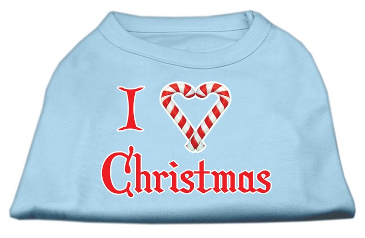 I Heart Christmas Screen Print Shirt Baby Blue XS