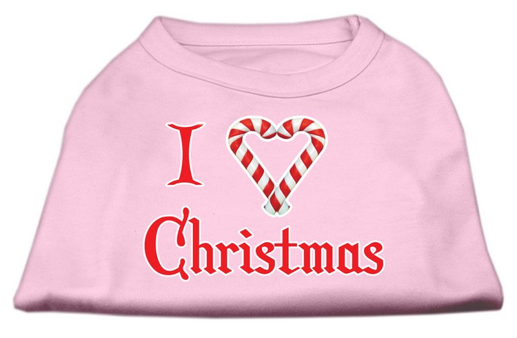 I Heart Christmas Screen Print Shirt Light Pink XS