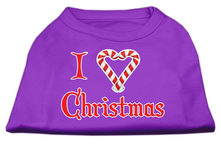 I Heart Christmas Screen Print Shirt Purple XS