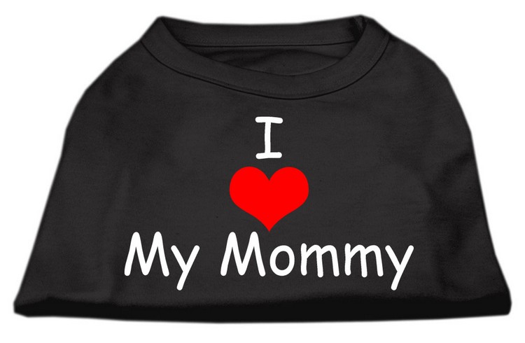 I Love My Mommy Screen Print Shirts Black XS