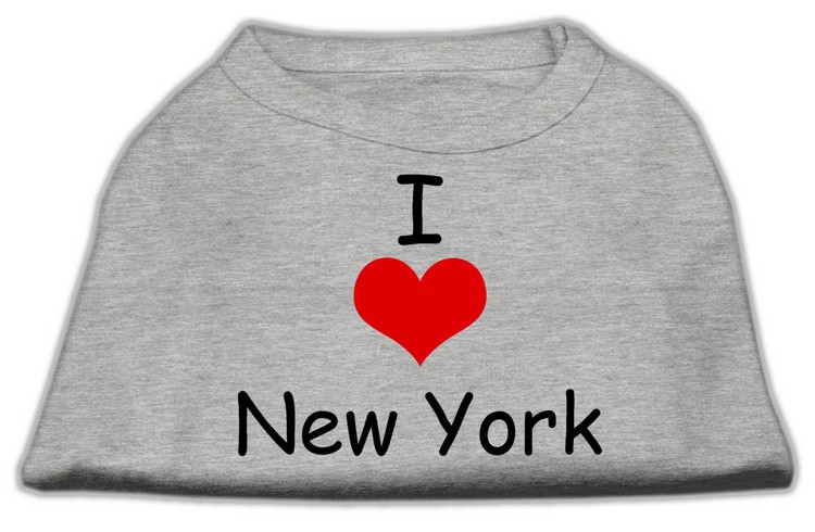 I Love New York Screen Print Shirts Grey XL