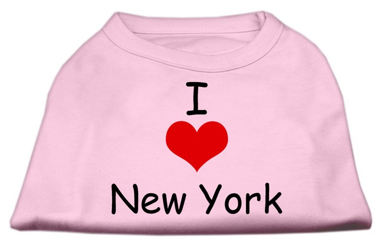 I Love New York Screen Print Shirts Pink XS