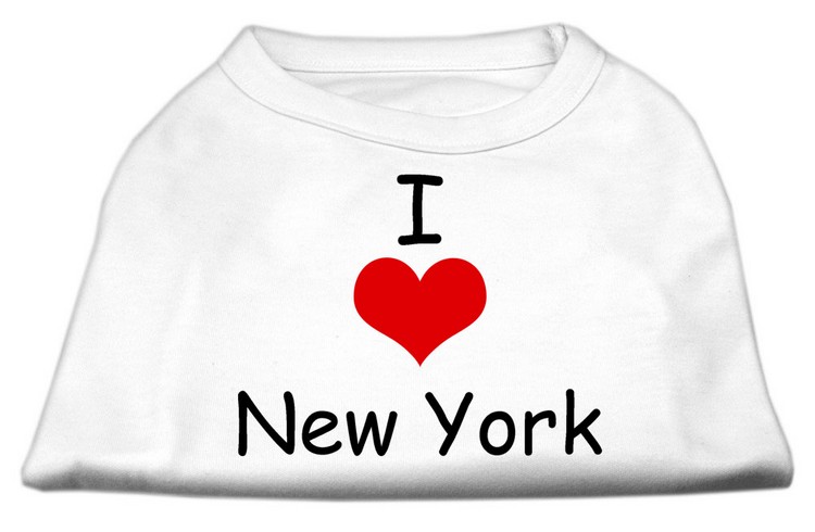 I Love New York Screen Print Shirts White XS