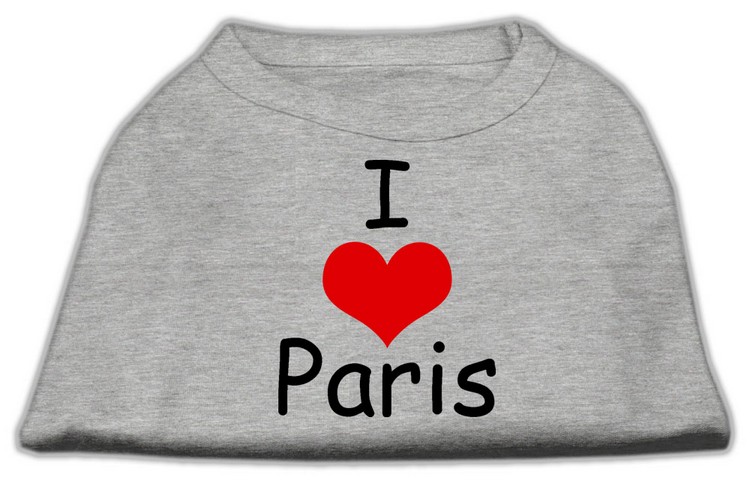 I Love Paris Screen Print Shirts Grey XS