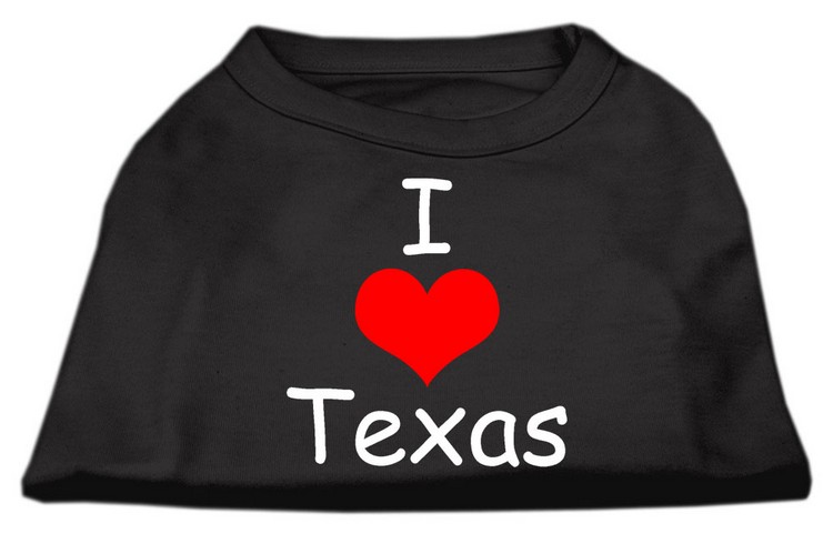 I Love Texas Screen Print Shirts Black XS