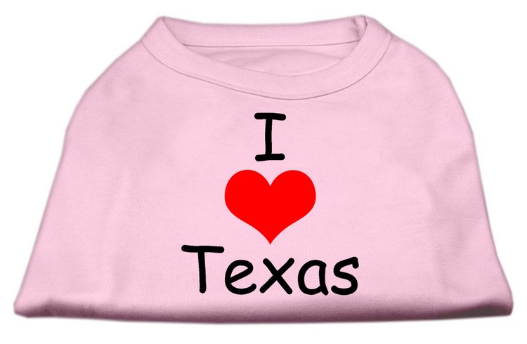 I Love Texas Screen Print Shirts Light Pink XS