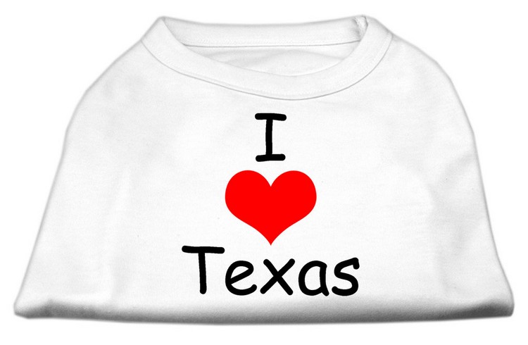 I Love Texas Screen Print Shirts White XS