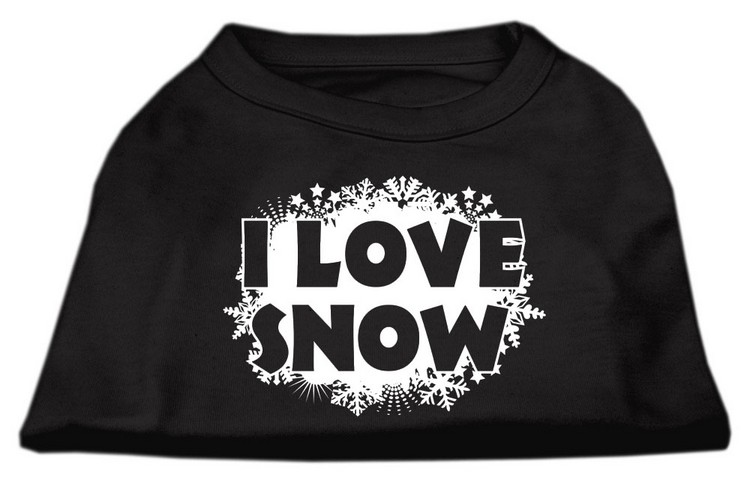 I Love Snow Screenprint Shirts Black XS