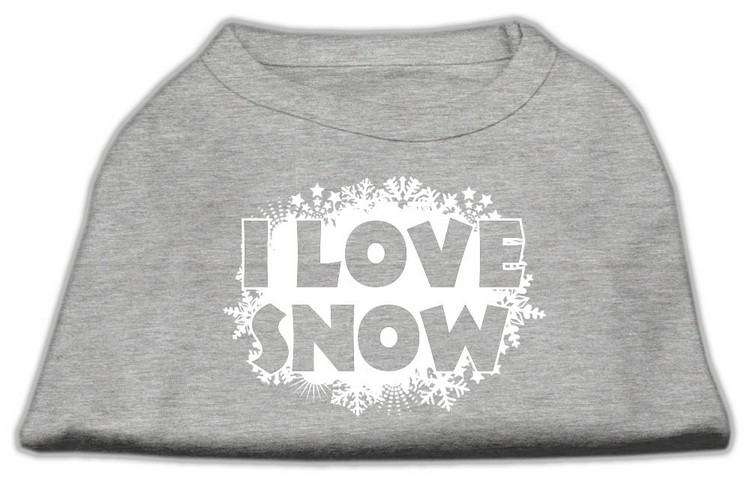 I Love Snow Screenprint Shirts Grey XS