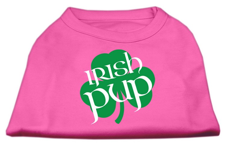 Irish Pup Screen Print Shirt Bright Pink Lg