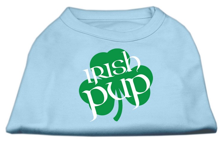 Irish Pup Screen Print Shirt Baby Blue XS