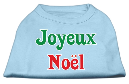 Joyeux Noel Screen Print Shirts Baby Blue XS