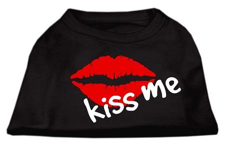 Kiss Me Screen Print Shirt Black Lg