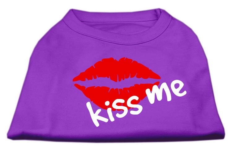 Kiss Me Screen Print Shirt Purple XS