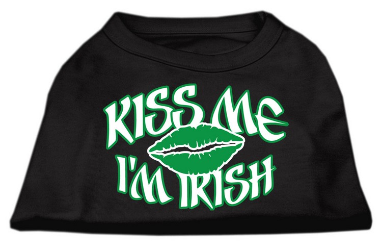 Kiss Me I'm Irish Screen Print Shirt Black XS