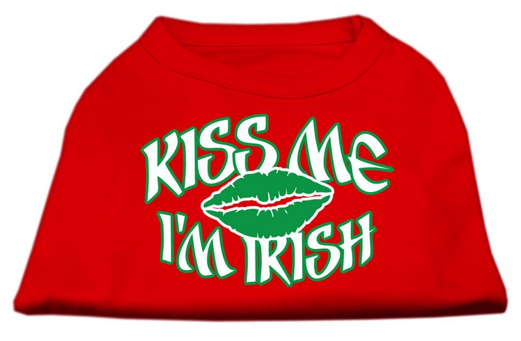 Kiss Me I'm Irish Screen Print Shirt Red XS